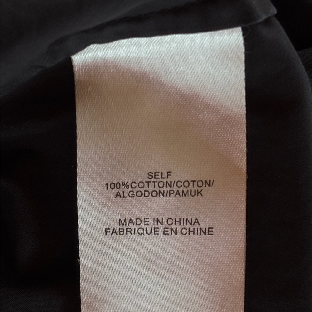 Tibi Black Off-Shoulder Ruffle Tie 100% Cotton Blouse Sz 2 - Picture 4 of 4